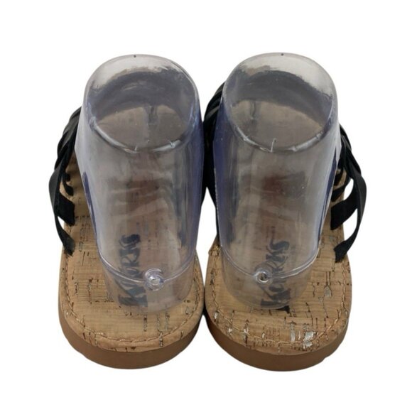 *Korks Khell Sandals Womens 8 Black Leather Strappy Slip On Flat Summer Comfort - Picture 5 of 12